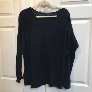 Ann Taylor Wool Navy Long Sleeve Shirt